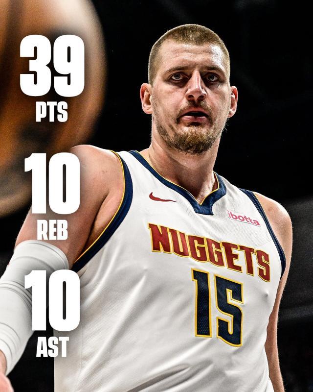 赛季第30次三双创队史！约基奇带伤复出轰39+10+10